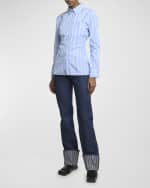 Image 2 of 5: Jacquemus Logo Striped Belted-Cutout Suit Shirt