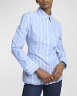 Image 3 of 5: Jacquemus Logo Striped Belted-Cutout Suit Shirt