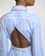Image 5 of 5: Jacquemus Logo Striped Belted-Cutout Suit Shirt