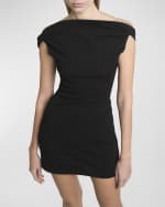 Image 2 of 5: Jacquemus Bordo Structured-Neck Low-Back Mini Dress