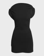 Image 1 of 5: Jacquemus Bordo Structured-Neck Low-Back Mini Dress