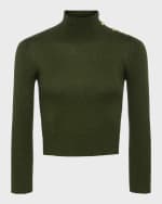 Image 1 of 3: L'Agence Kamdyn Cropped Mock-Neck Sweater