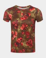 Image 1 of 3: L'Agence Ressi Short-Sleeve Floral Cheetah Tee
