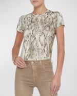 Image 1 of 2: L'Agence Ressi Short-Sleeve Snake Tee