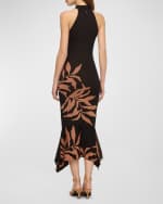 Image 2 of 4: MISA Los Angeles Ember Flared Halter Sleeveless Midi Dress