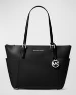 Image 1 of 4: MICHAEL Michael Kors East-West Zip Leather Tote Bag