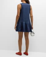 Image 3 of 6: SIMKHAI Denver Pleated Cotton Tank Mini Dress