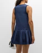 Image 4 of 6: SIMKHAI Denver Pleated Cotton Tank Mini Dress