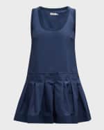 Image 1 of 6: SIMKHAI Denver Pleated Cotton Tank Mini Dress