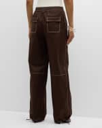 Image 4 of 6: SIMKHAI Delfina Straight-Leg Cinched Cargo Pants