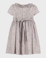 Image 2 of 2: Luli & Me Lavender Floral Smock Dress