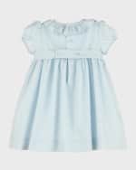 Image 2 of 2: Luli & Me Girl's Floral Smocked Embroidered Dress, Size 12M-3