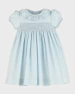 Image 1 of 2: Luli & Me Girl's Floral Smocked Embroidered Dress, Size 12M-3