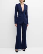 Image 7 of 7: St. John Topstitch Single-Breasted Italian Lightweight Textured Crepe Jacket