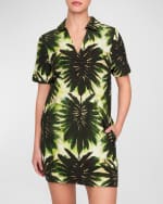 Image 5 of 5: Marie Oliver Dede Botanical-Print Mini Shirtdress
