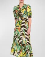Image 4 of 4: Marie Oliver Rita Floral-Print Flounce Maxi Wrap Dress