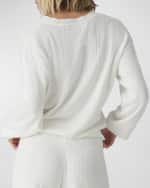 Image 2 of 2: PJ Salvage Sweetheart Lace-Trim Pointelle Cardigan