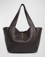 Image 1 of 6: Saint Laurent Bea YSL Tote Bag in Deer Leather