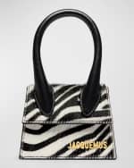 Image 1 of 4: Jacquemus Le Chiquito Zebra Printed Leather Top-Handle Bag