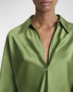 Image 4 of 4: Vince Bias Silk Long-Sleeve Blouse