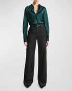 Image 3 of 4: Vince Bias Silk Long-Sleeve Blouse