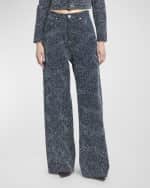 Image 2 of 6: Stella McCartney Boucle Denim Wide-Leg Jeans