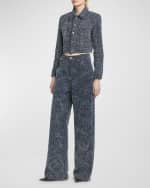 Image 2 of 7: Stella McCartney Cropped Boucle Denim Jacket