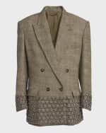 Image 1 of 7: Stella McCartney Crystal-Embellished Oversize Wool Blazer Jacket