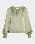 Image 1 of 6: Ramy Brook Nevada Satin Blouse