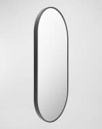 Image 2 of 2: Surya Aranya 39" Thick Oval Wall Mirror, Black