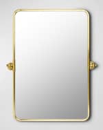 Image 1 of 2: Surya Burnish Golden Rectangular Mirror, 30"