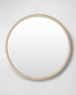 Image 1 of 2: Surya Dwarka Wooden Round Mirror