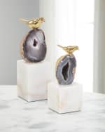 Image 3 of 3: John-Richard Collection Small Agate Roost Sculpture on Marble Base