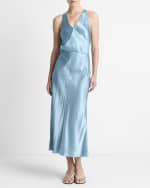 Image 8 of 8: Vince Raw-Edge Paneled Midi Slip Skirt