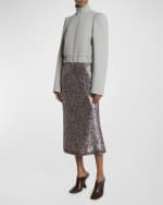 Image 5 of 6: Dries Van Noten Sibyl Sequin Embellished Midi Skirt