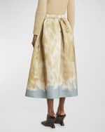 Image 4 of 6: Dries Van Noten Soni Paint Stroke Pleated Midi Skirt