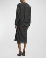 Image 4 of 7: Dries Van Noten Capo Floral Print Shirt with Elastic Hem