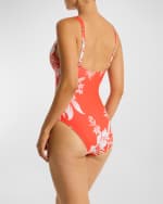Image 2 of 4: Sea Level Swim Aloha Longline Tri One-Piece Swimsuit
