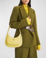 Image 3 of 5: Tory Burch Robinson Crosshatched Convertible Crescent Shoulder Bag