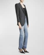 Image 2 of 6: Saint Laurent Pinstripe Single-Breasted Blazer Jacket