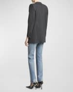 Image 4 of 6: Saint Laurent Pinstripe Single-Breasted Blazer Jacket