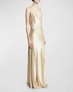 Image 5 of 6: Saint Laurent Satin Drop Waist Gown