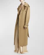 Image 5 of 6: Saint Laurent Full-Length Belted Trench Coat