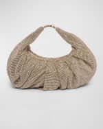 Image 1 of 4: Benedetta Bruzziches Yennefer Mesh Metallic Crystal Top-Handle Bag