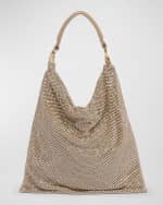 Image 1 of 4: Benedetta Bruzziches Bella Ciao Mesh Crystal Hobo Bag