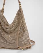 Image 4 of 4: Benedetta Bruzziches Bella Ciao Mesh Crystal Hobo Bag