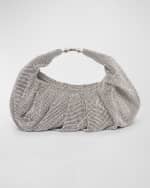Image 1 of 4: Benedetta Bruzziches Yennefer Mesh Metallic Crystal Top-Handle Bag