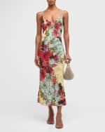 Image 2 of 6: Alice + Olivia Kiro Floral V-Neck Slip Dress