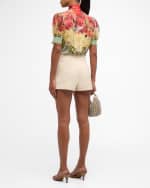 Image 4 of 6: Alice + Olivia Brentley Tie Puff-Sleeve Blouse