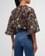 Image 5 of 6: Alice + Olivia Julius Blouson-Sleeve Tunic Top